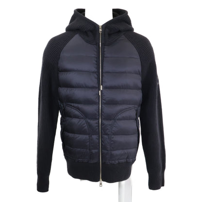 MONCLER Monkurē Excellent Condition CARDIGAN TRICOT Knit-Panel Hooded Down Jacket Jacket