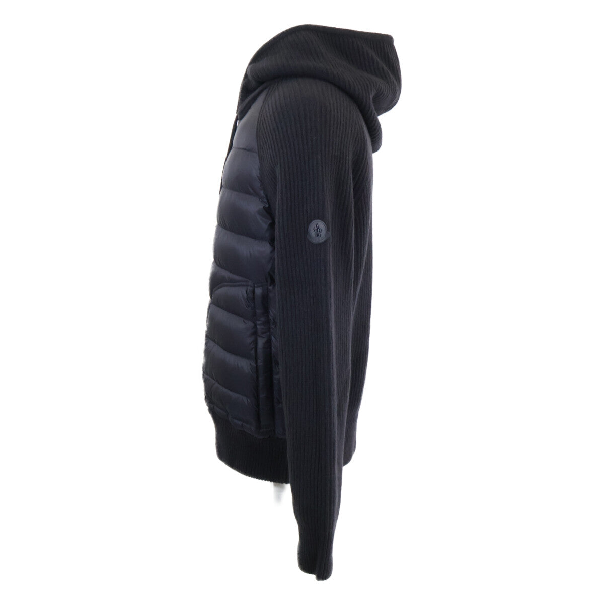 MONCLER Monkurē Excellent Condition CARDIGAN TRICOT Knit-Panel Hooded Down Jacket Jacket