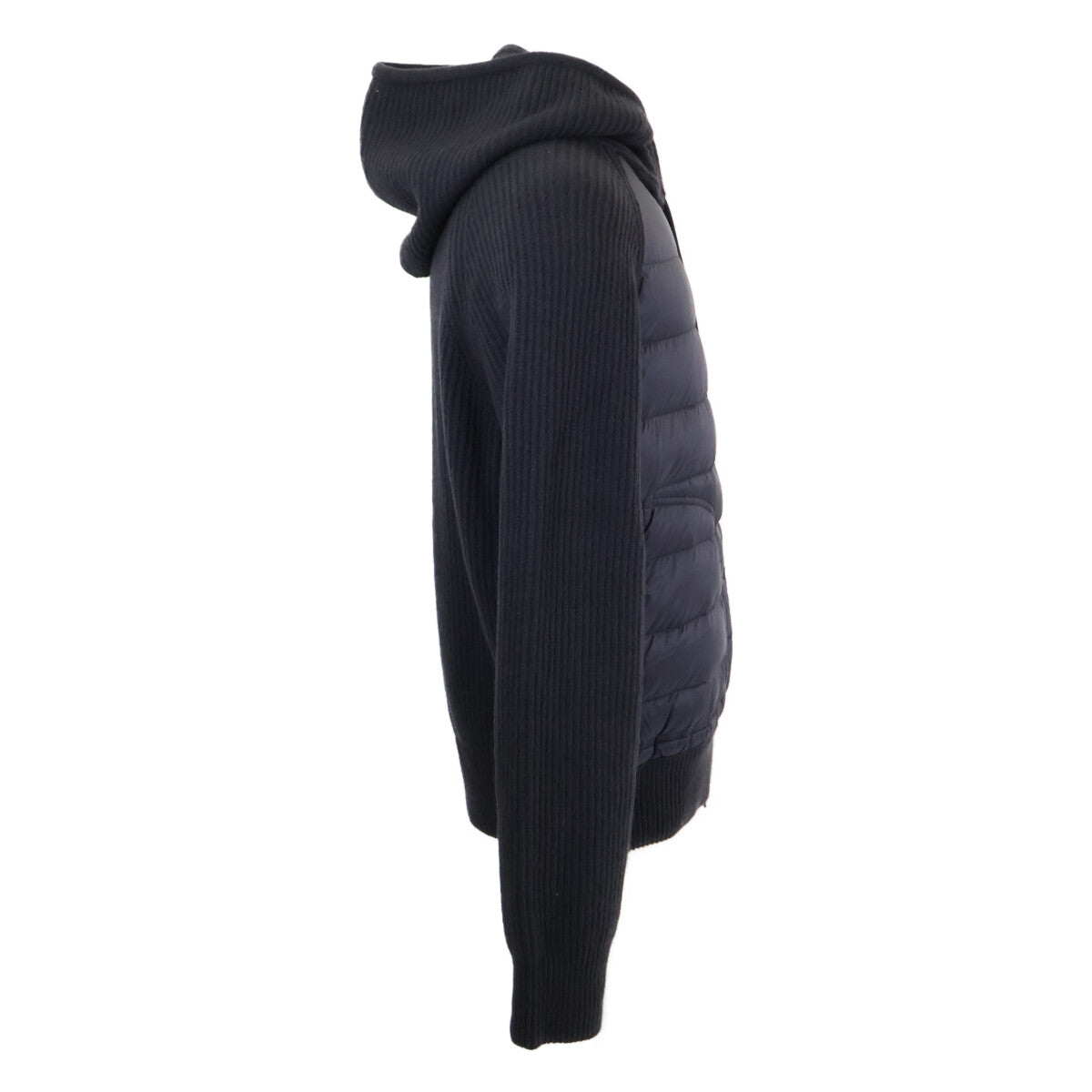 MONCLER Monkurē Excellent Condition CARDIGAN TRICOT Knit-Panel Hooded Down Jacket Jacket