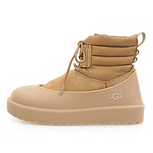 UGG アグ 美品 M クラシック ミニ レースアップ ウェザーブーツ レディース ブラウン 24cm 1120849 シューズ