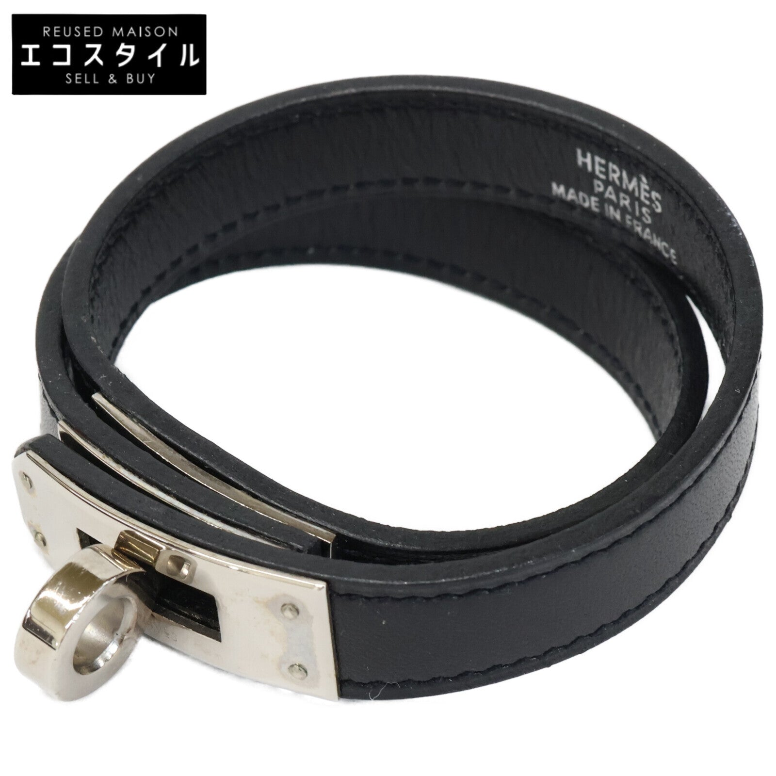 HERMES エルメス 00s □F刻印 ケリー ドゥブルトゥール レザー ブレスレット