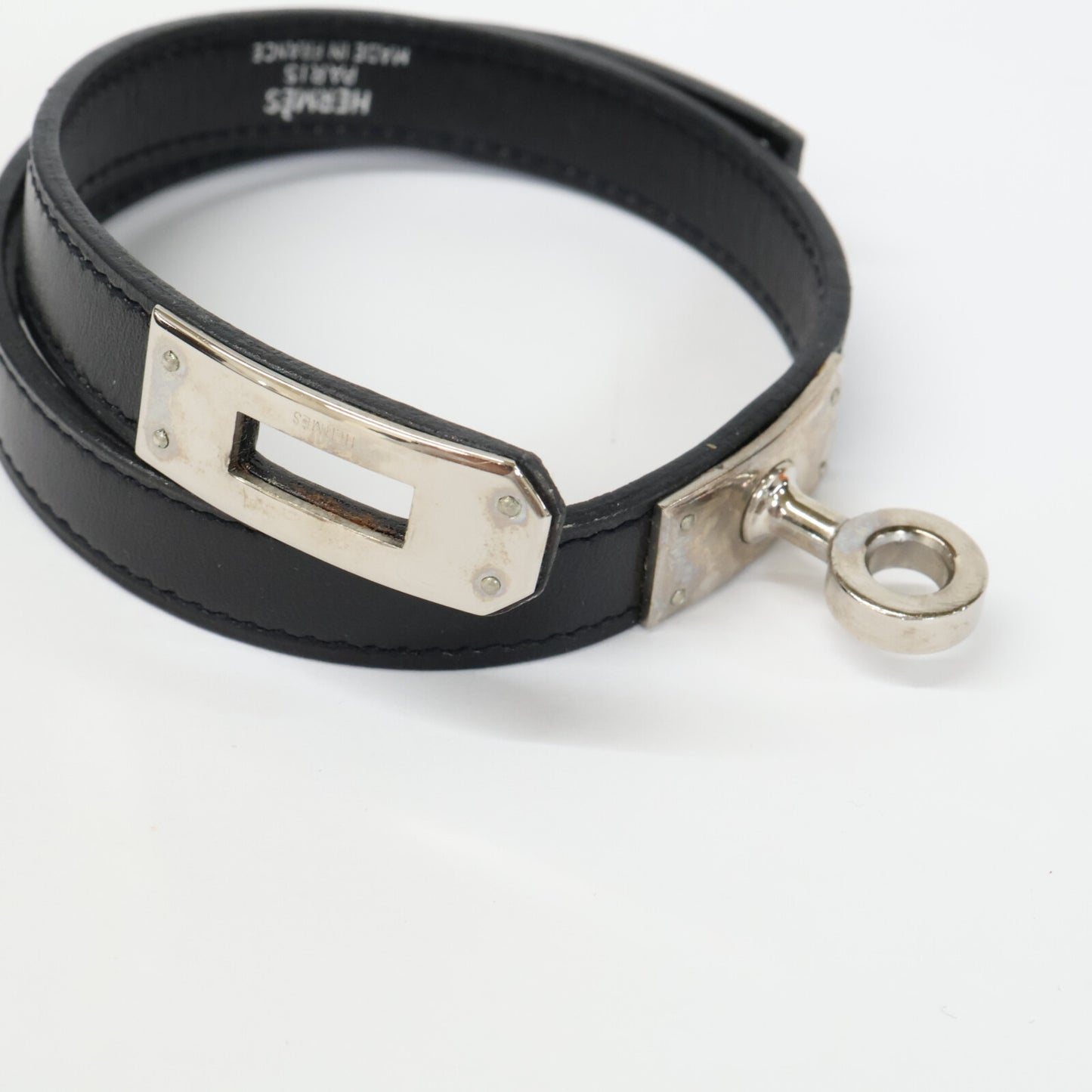 HERMES エルメス 00s □F刻印 ケリー ドゥブルトゥール レザー ブレスレット