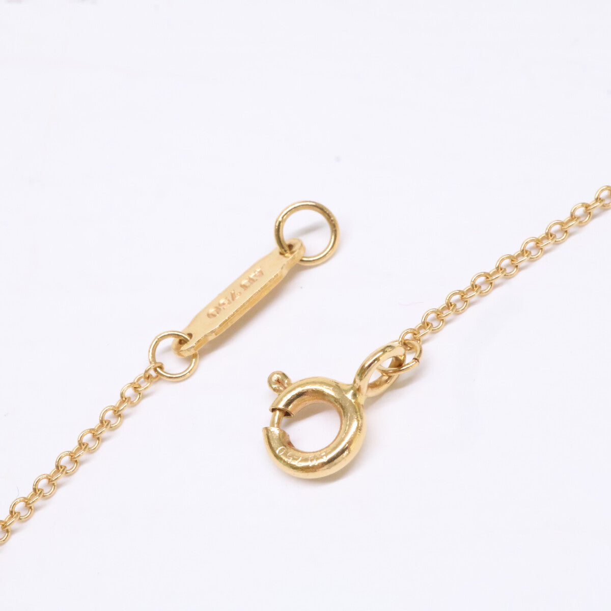 TIFFANY&Co. ティファニー 750YG アトラス ピアスドサークル 4Pダイヤモンド ネックレス