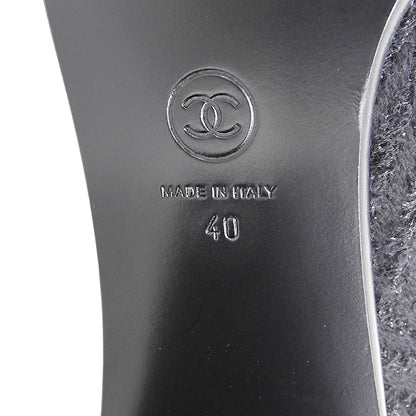 CHANEL シャネル 美品 ツイード ココマーク ショートブーツ シューズ レディース 黒 ブラック 40 G33906 シューズ