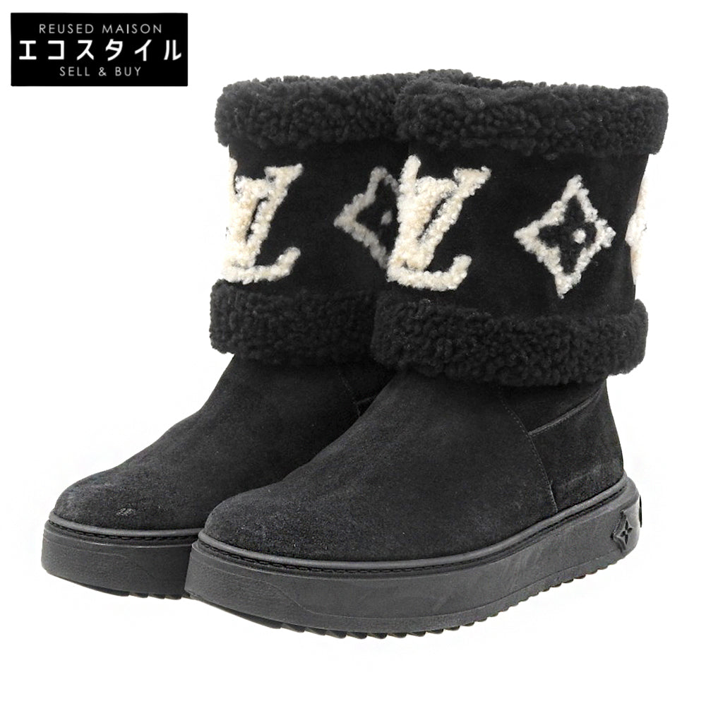 LOUIS VUITTON ルイヴィトン スノードロップ ライン アンクルブーツ シューズ レディース ブラック 38 21年 シューズ