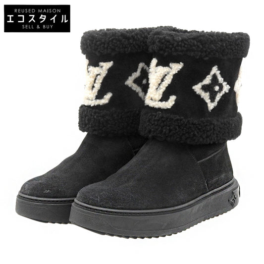 LOUIS VUITTON ルイヴィトン スノードロップ ライン アンクルブーツ シューズ レディース ブラック 38 21年 シューズ