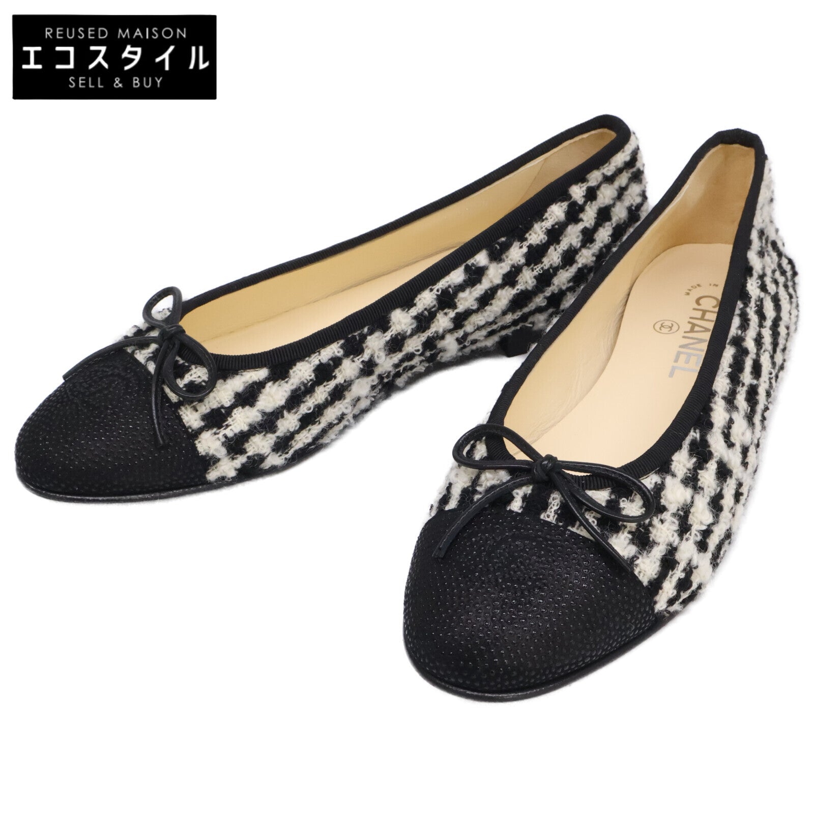 CHANEL シャネル G02819 ブラック ココマーク バレエシューズ シューズ