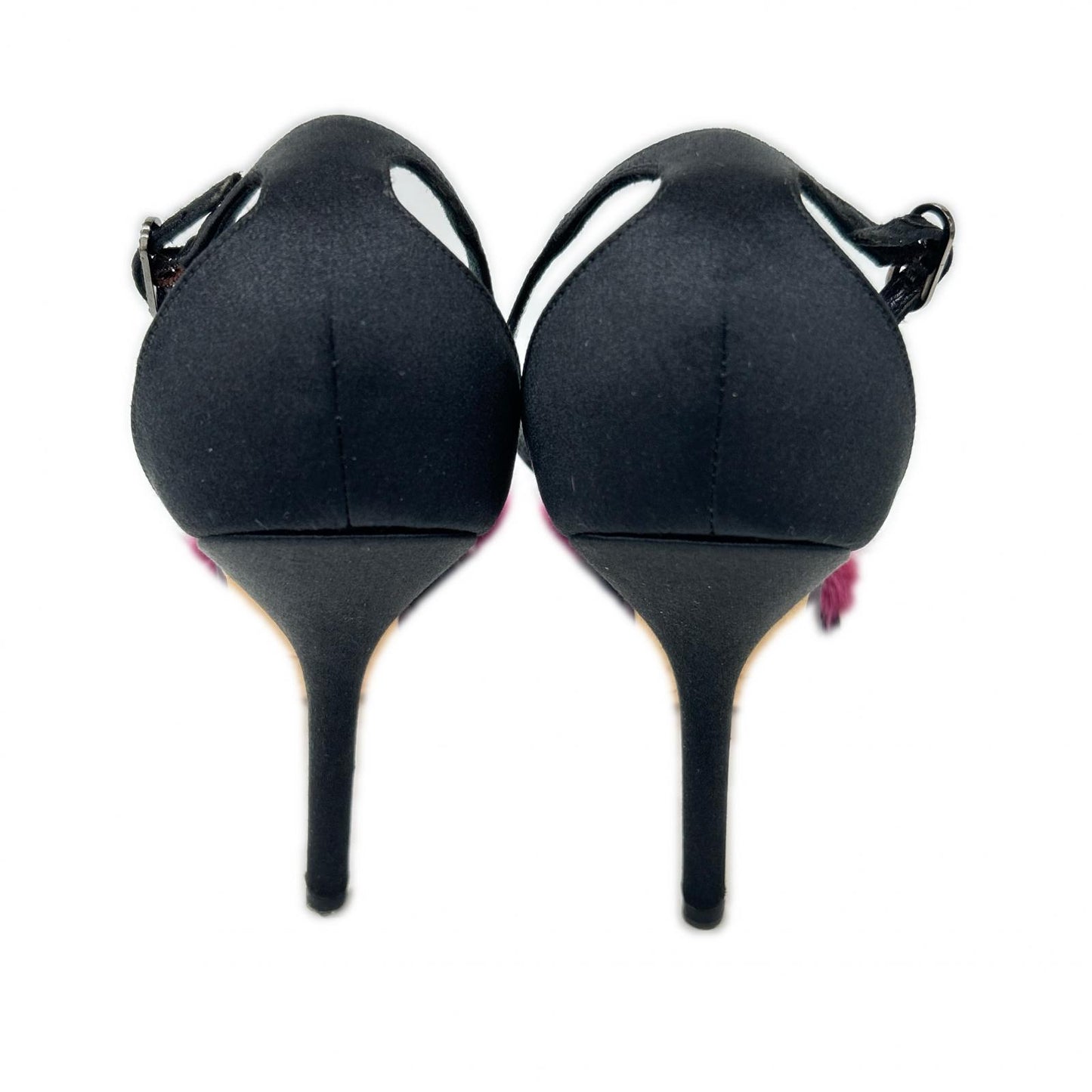 RENE CAOVILLA レネカオヴィラ 【美品】ファー付 アンクルストラップ ヒールサンダル シューズ