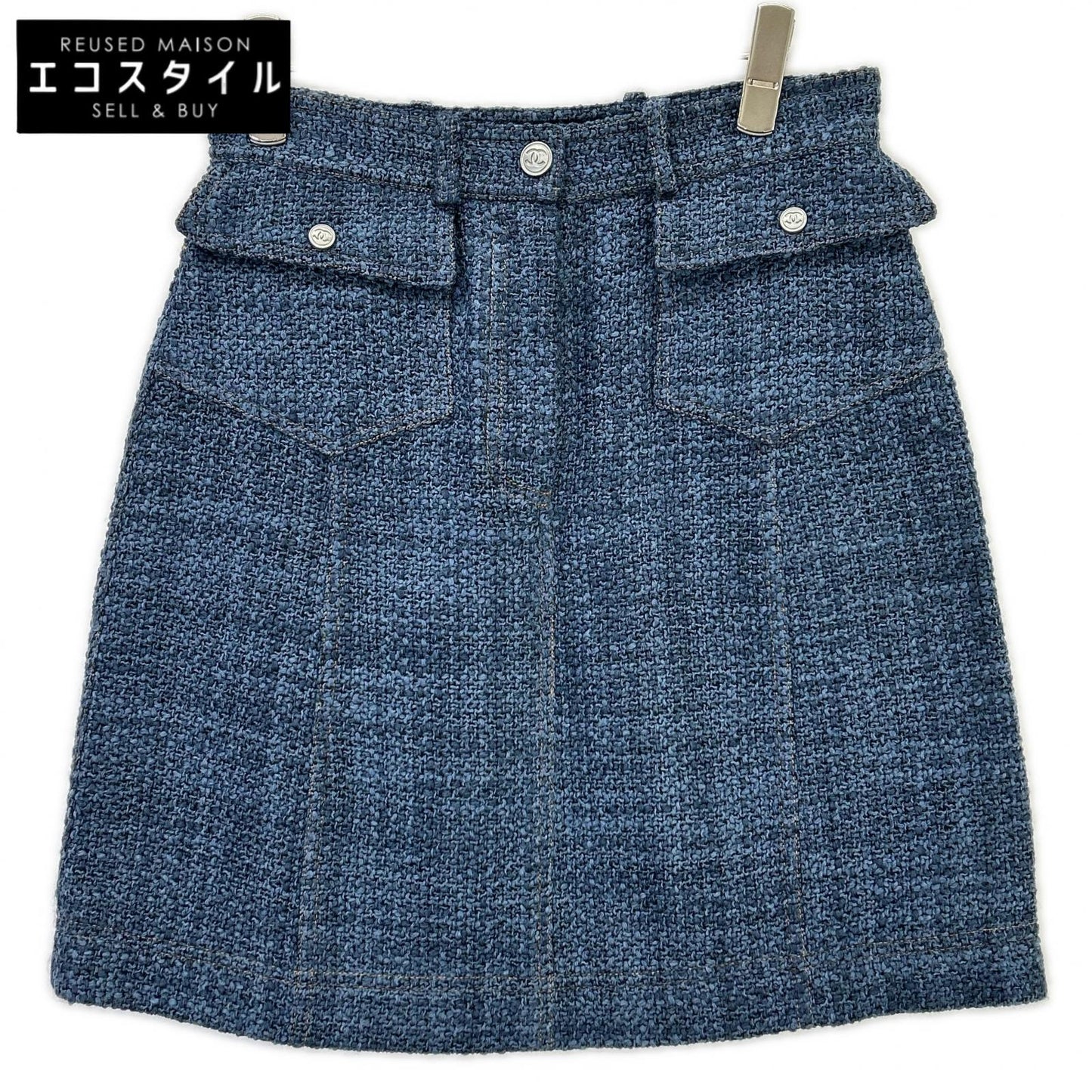 CHANEL シャネル P39404V28323 デニム調 ツイード スカート スカート