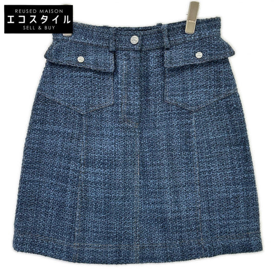 CHANEL シャネル P39404V28323 デニム調 ツイード スカート スカート