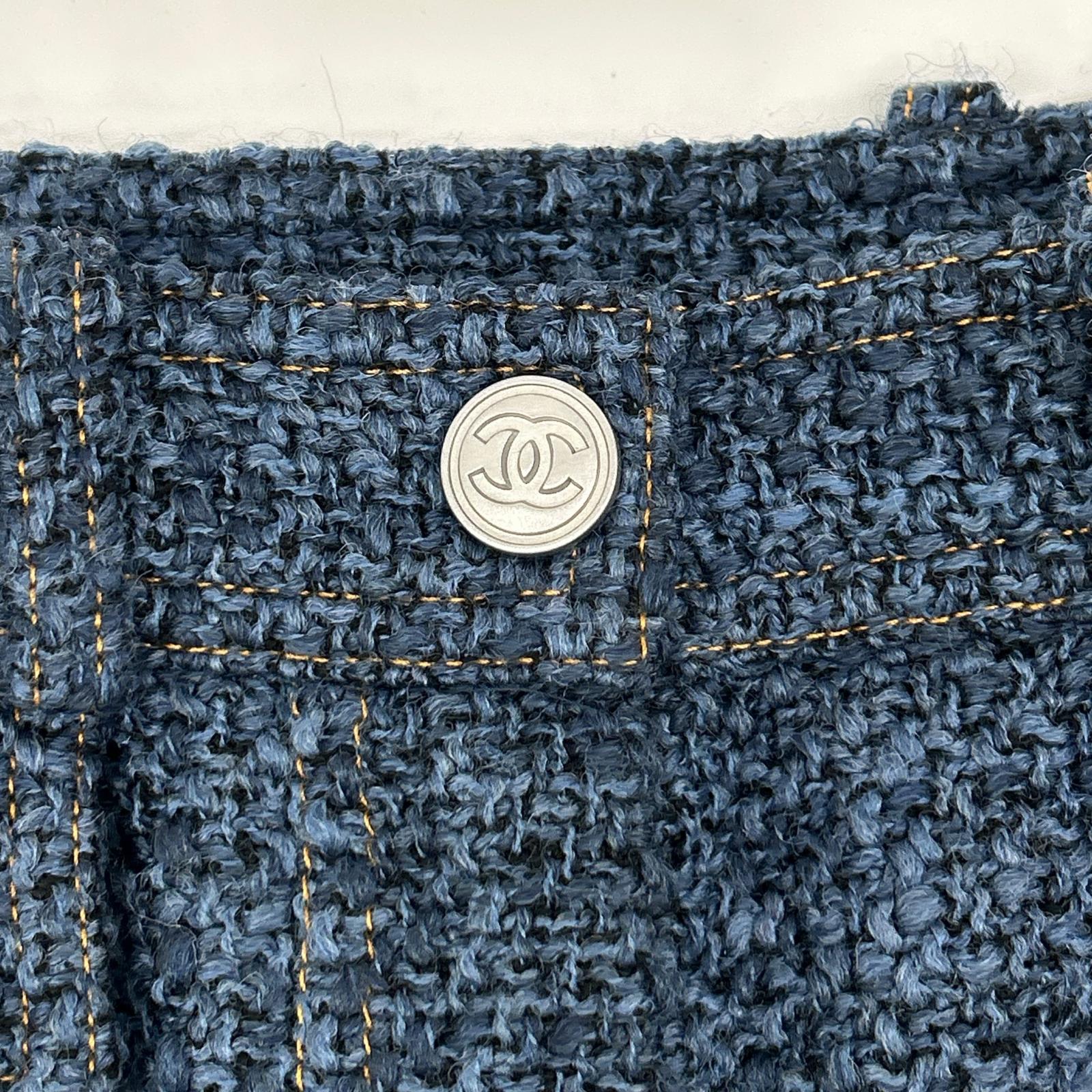 CHANEL シャネル P39404V28323 デニム調 ツイード スカート スカート