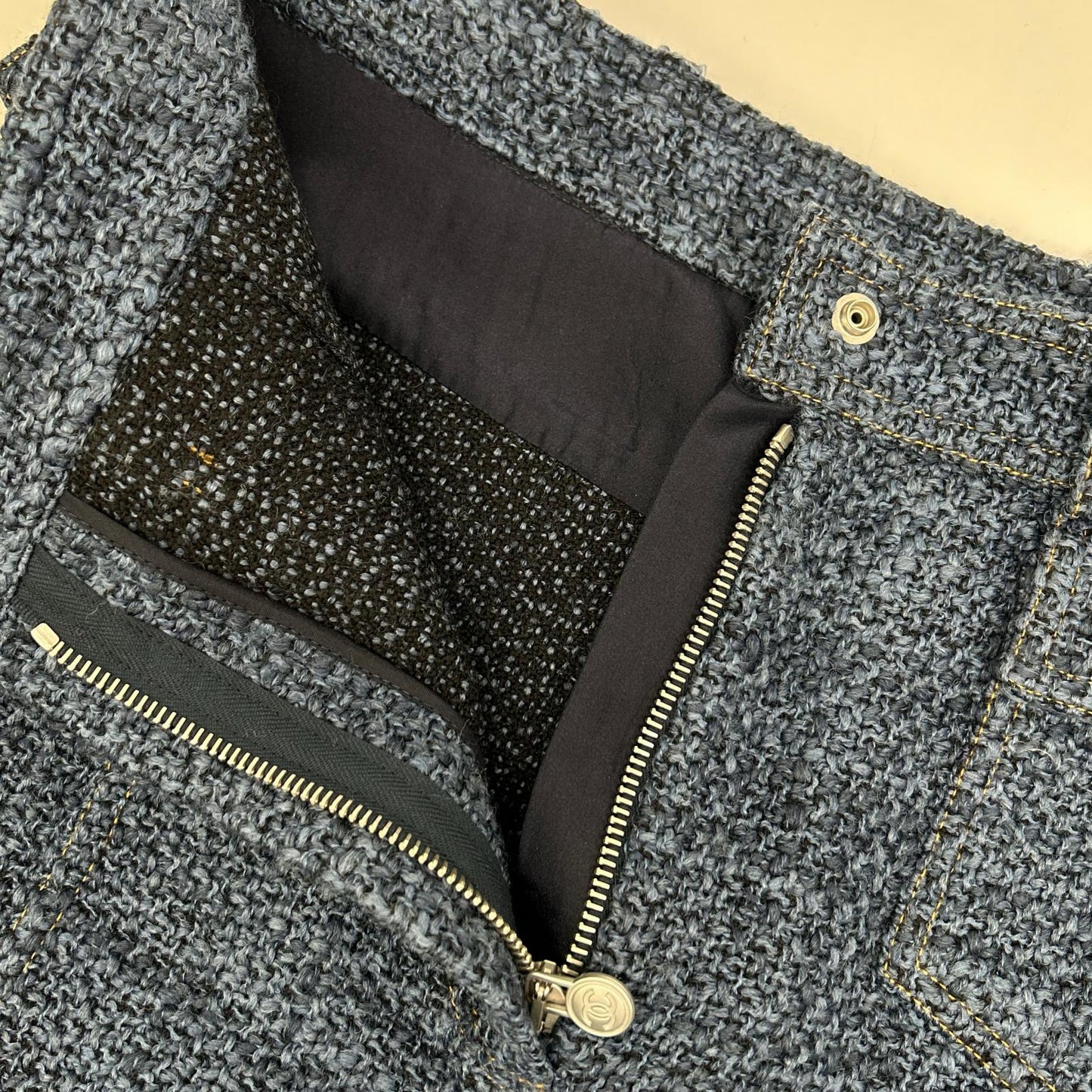 CHANEL シャネル P39404V28323 デニム調 ツイード スカート スカート