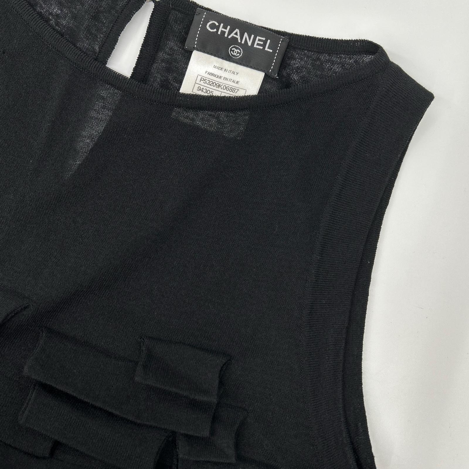 CHANEL シャネル P53209K06887 リネン混 フリル ニットワンピース ワンピース