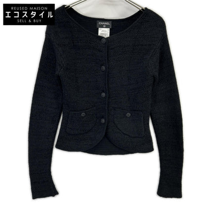 CHANEL シャネル P42972K04361 CC釦 シルク×カシミヤ ニットカーディガン トップス