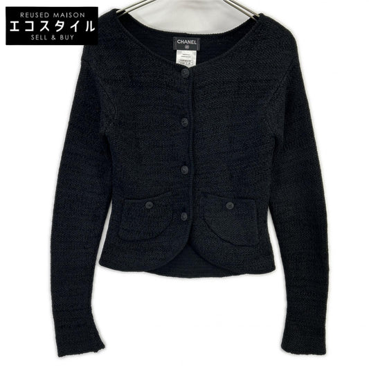 CHANEL シャネル P42972K04361 CC釦 シルク×カシミヤ ニットカーディガン トップス
