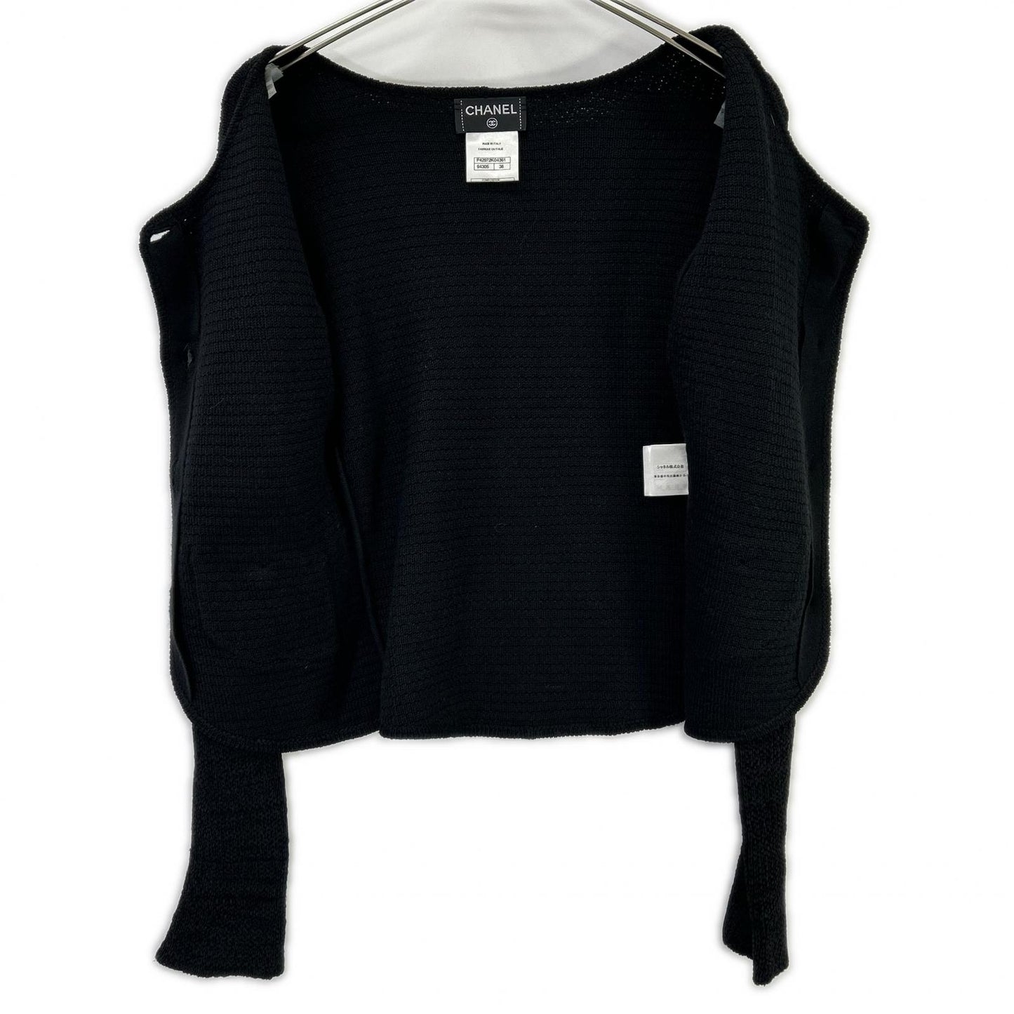 CHANEL シャネル P42972K04361 CC釦 シルク×カシミヤ ニットカーディガン トップス