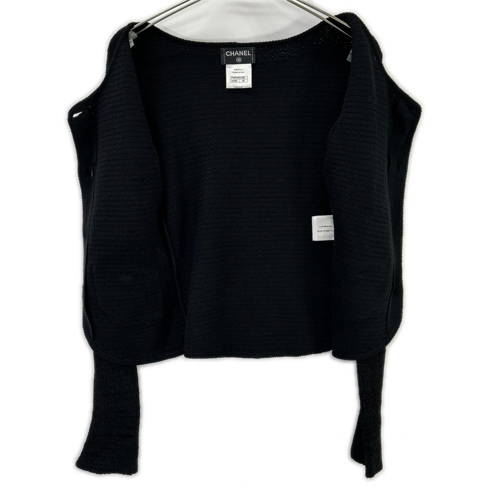 CHANEL シャネル P42972K04361 CC釦 シルク×カシミヤ ニットカーディガン トップス