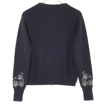 CHANEL シャネル 美品 P43019K04343 ビジュー装飾 CC釦 カシミヤ ニットカーディガン トップス