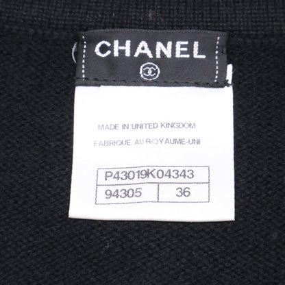 CHANEL シャネル 美品 P43019K04343 ビジュー装飾 CC釦 カシミヤ ニットカーディガン トップス