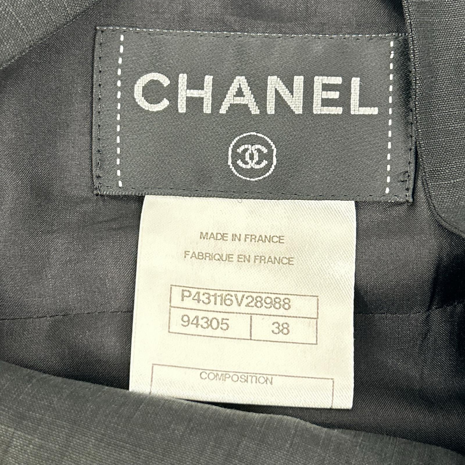 CHANEL シャネル P43116V28988 グリポア釦 リネン ワンピース ワンピース