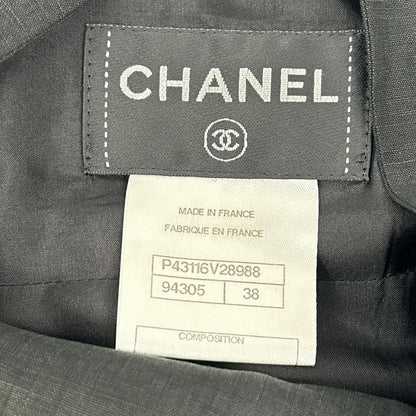 CHANEL シャネル P43116V28988 グリポア釦 リネン ワンピース ワンピース
