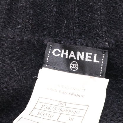 CHANEL シャネル 美品 国内正規 08A P34252K00949 CC釦 カシミヤ混 ニット切替 ワンピース