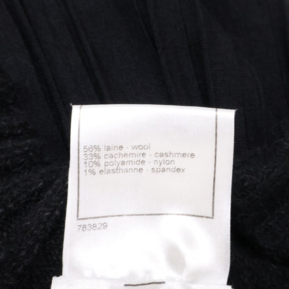 CHANEL シャネル 美品 国内正規 08A P34252K00949 CC釦 カシミヤ混 ニット切替 ワンピース
