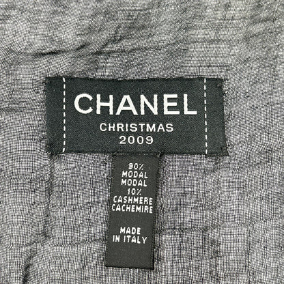 CHANEL シャネル 2009 クリスマス ココマーク刺繍 カシミヤ混 ストール ストール