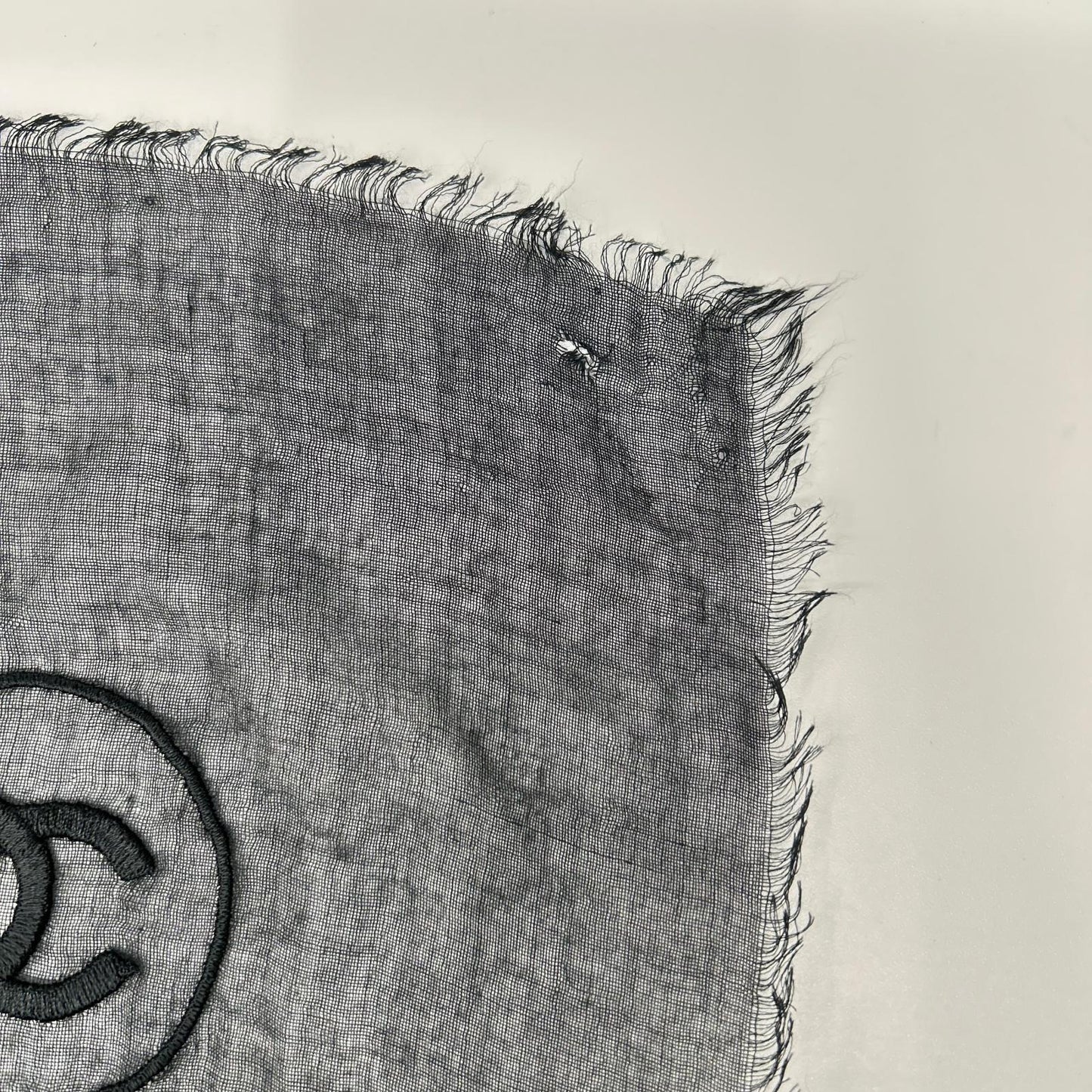 CHANEL シャネル 2009 クリスマス ココマーク刺繍 カシミヤ混 ストール ストール