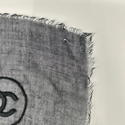 CHANEL シャネル 2009 クリスマス ココマーク刺繍 カシミヤ混 ストール ストール
