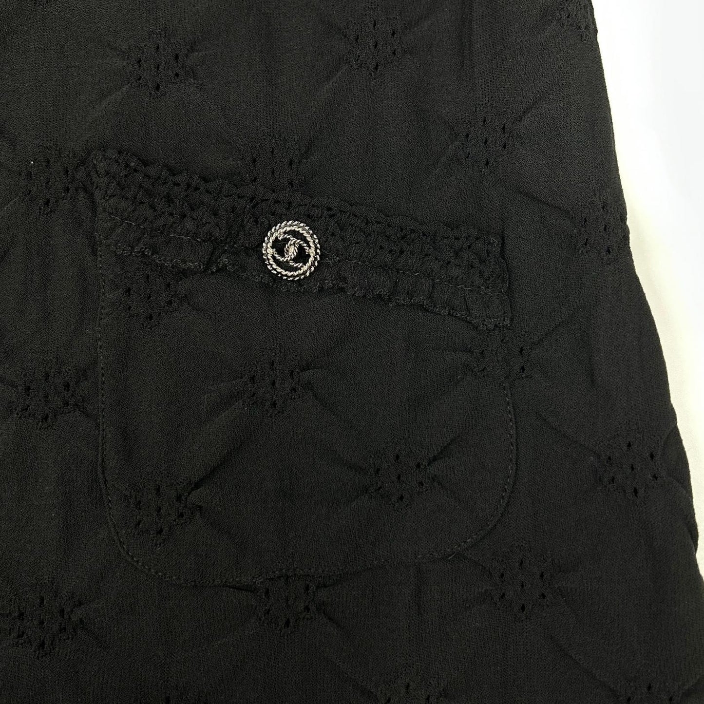 CHANEL シャネル P40326K02942 CC釦 ノースリーブ ニット ワンピース ワンピース