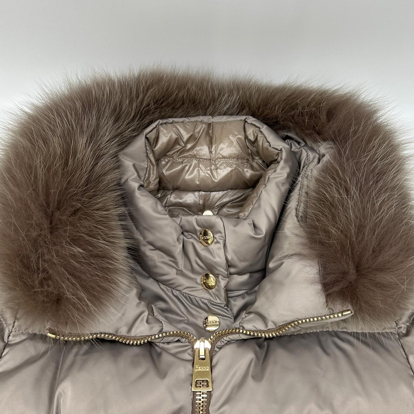 HERNO ヘルノ PI0497D POLAR TECH ファー付 レイヤード ダウンコート コート