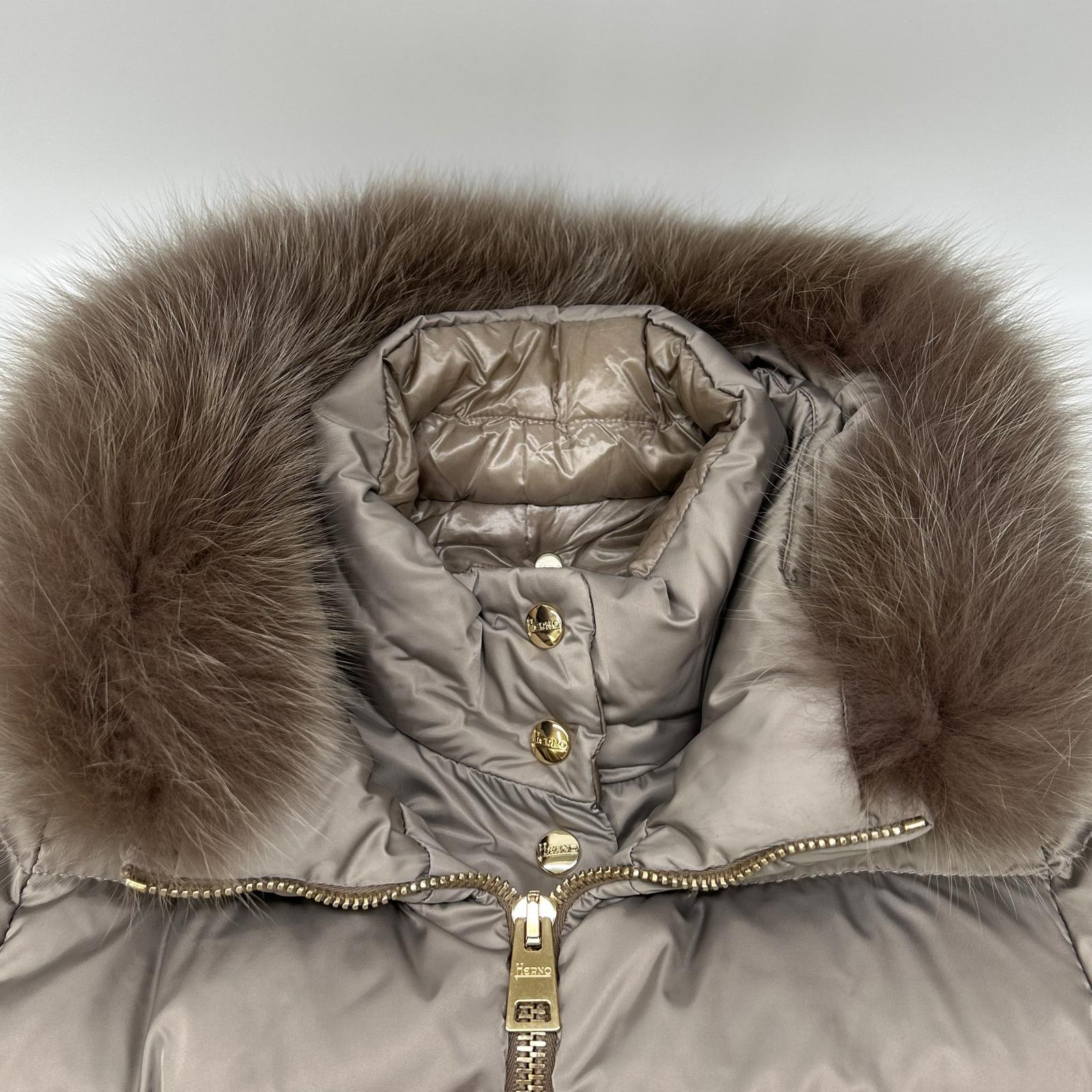HERNO ヘルノ PI0497D POLAR TECH ファー付 レイヤード ダウンコート コート