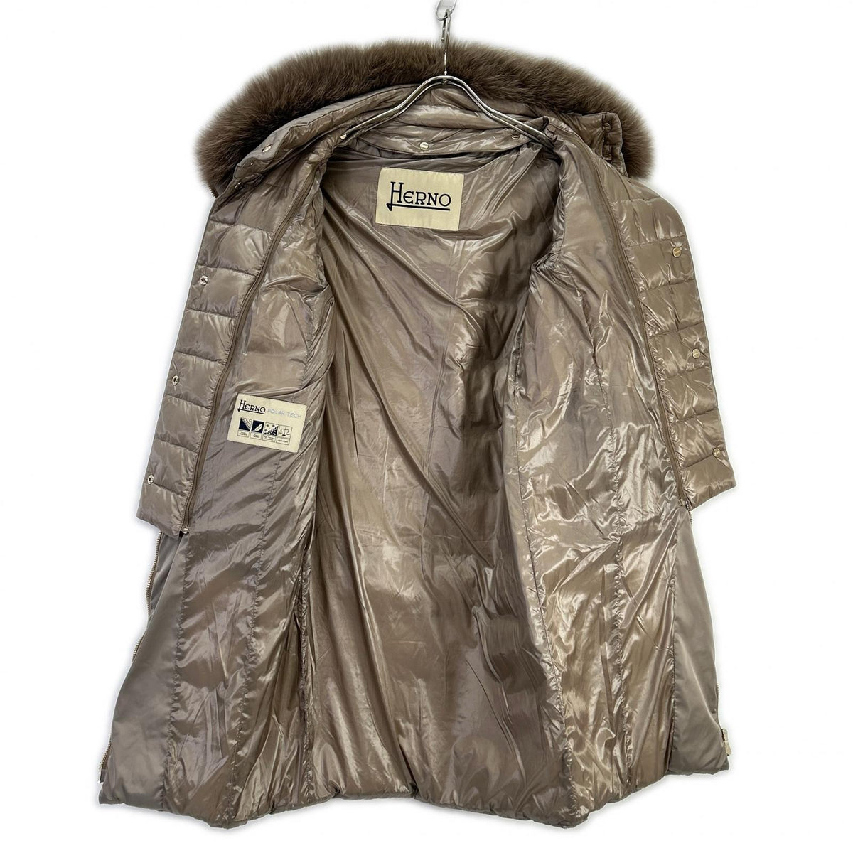 HERNO ヘルノ PI0497D POLAR TECH Fur-Trimmed Layered Down Coat Coat