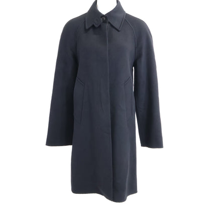 HERMES エルメス Excellent Condition Domestic Authentic Cashmere Belted Stand-Collar Coat Coat