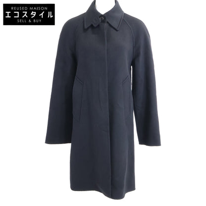 HERMES エルメス Excellent Condition Domestic Authentic Cashmere Belted Stand-Collar Coat Coat