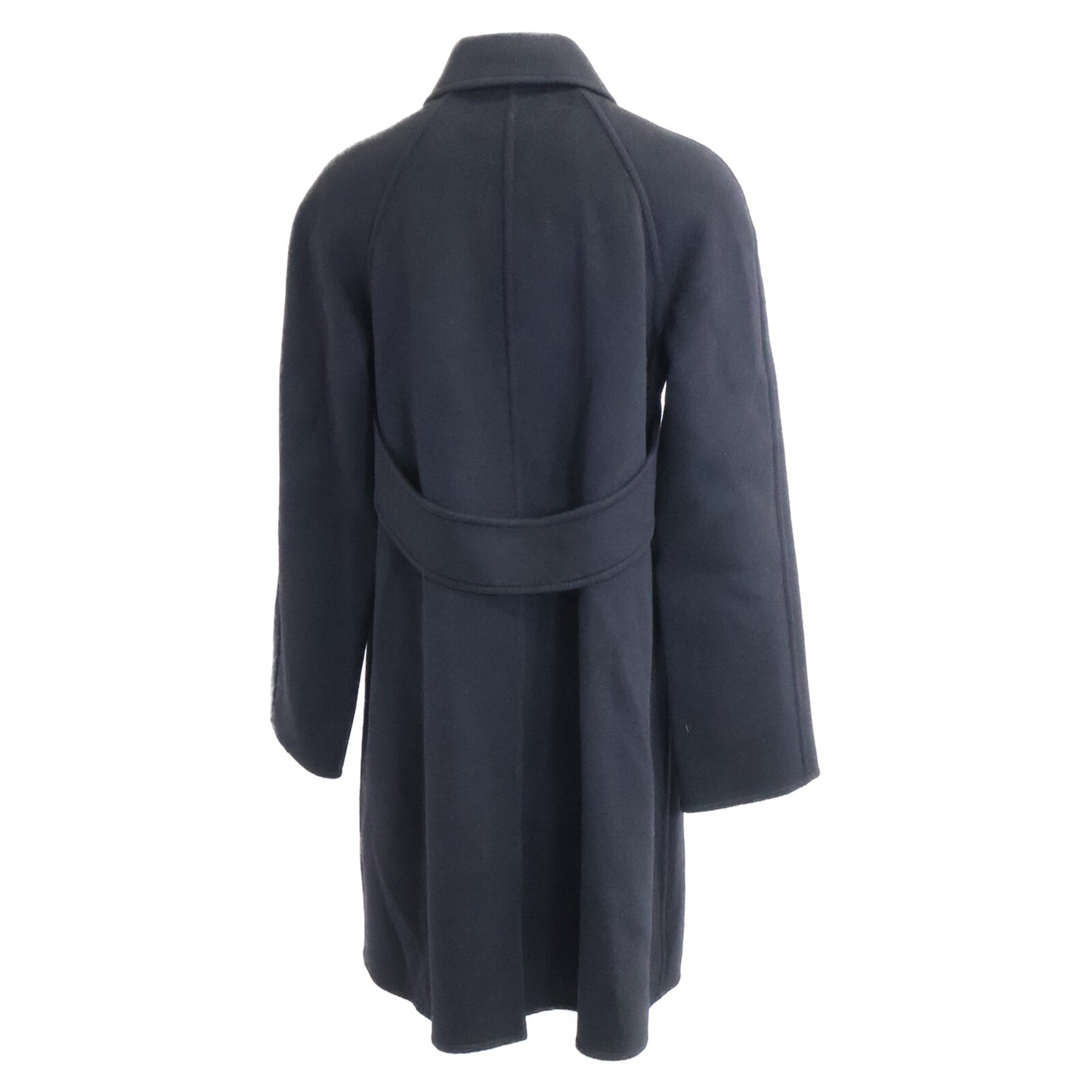 HERMES エルメス Excellent Condition Domestic Authentic Cashmere Belted Stand-Collar Coat Coat