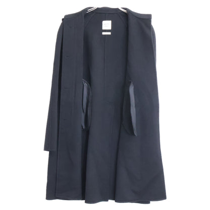 HERMES エルメス Excellent Condition Domestic Authentic Cashmere Belted Stand-Collar Coat Coat