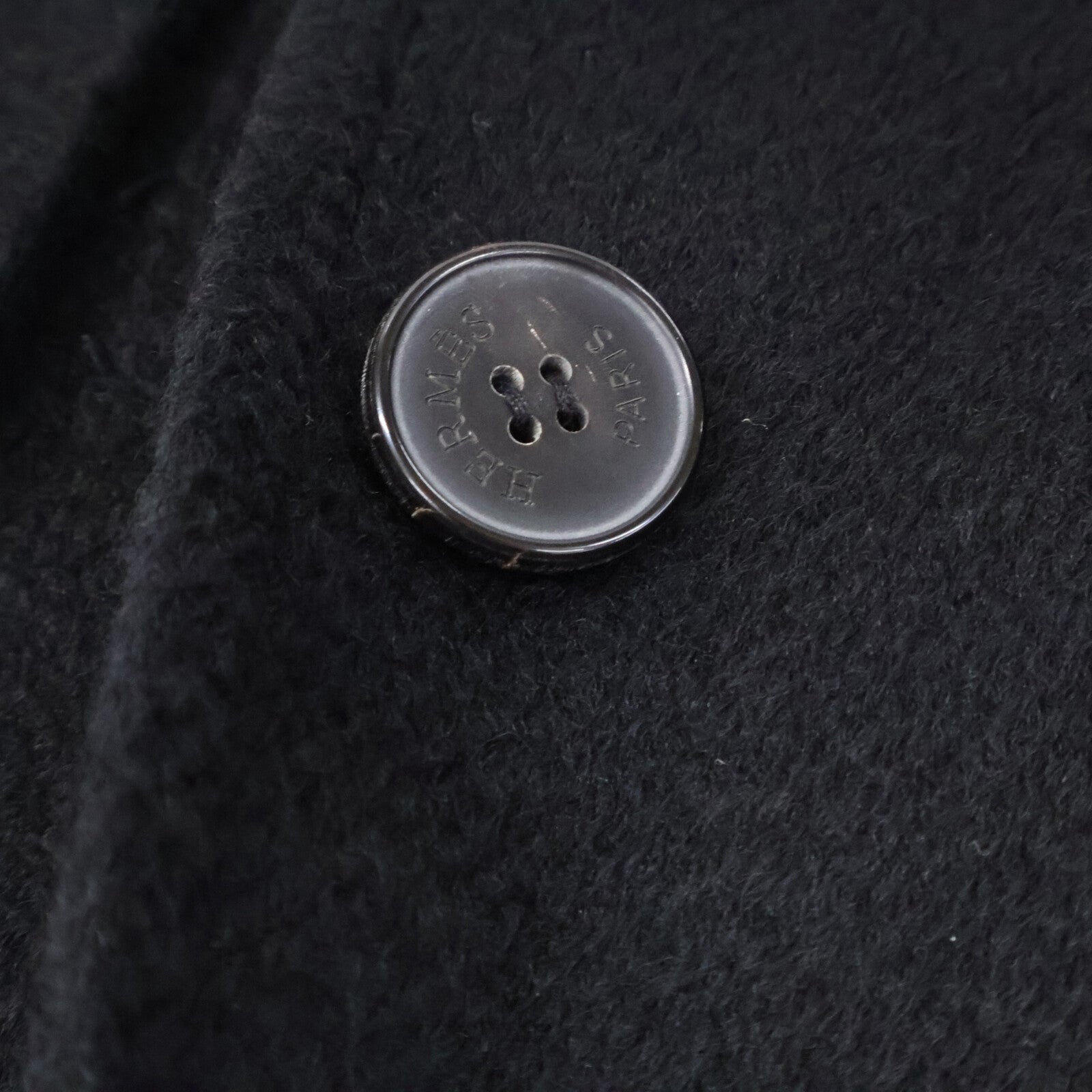 HERMES エルメス Excellent Condition Domestic Authentic Cashmere Belted Stand-Collar Coat Coat