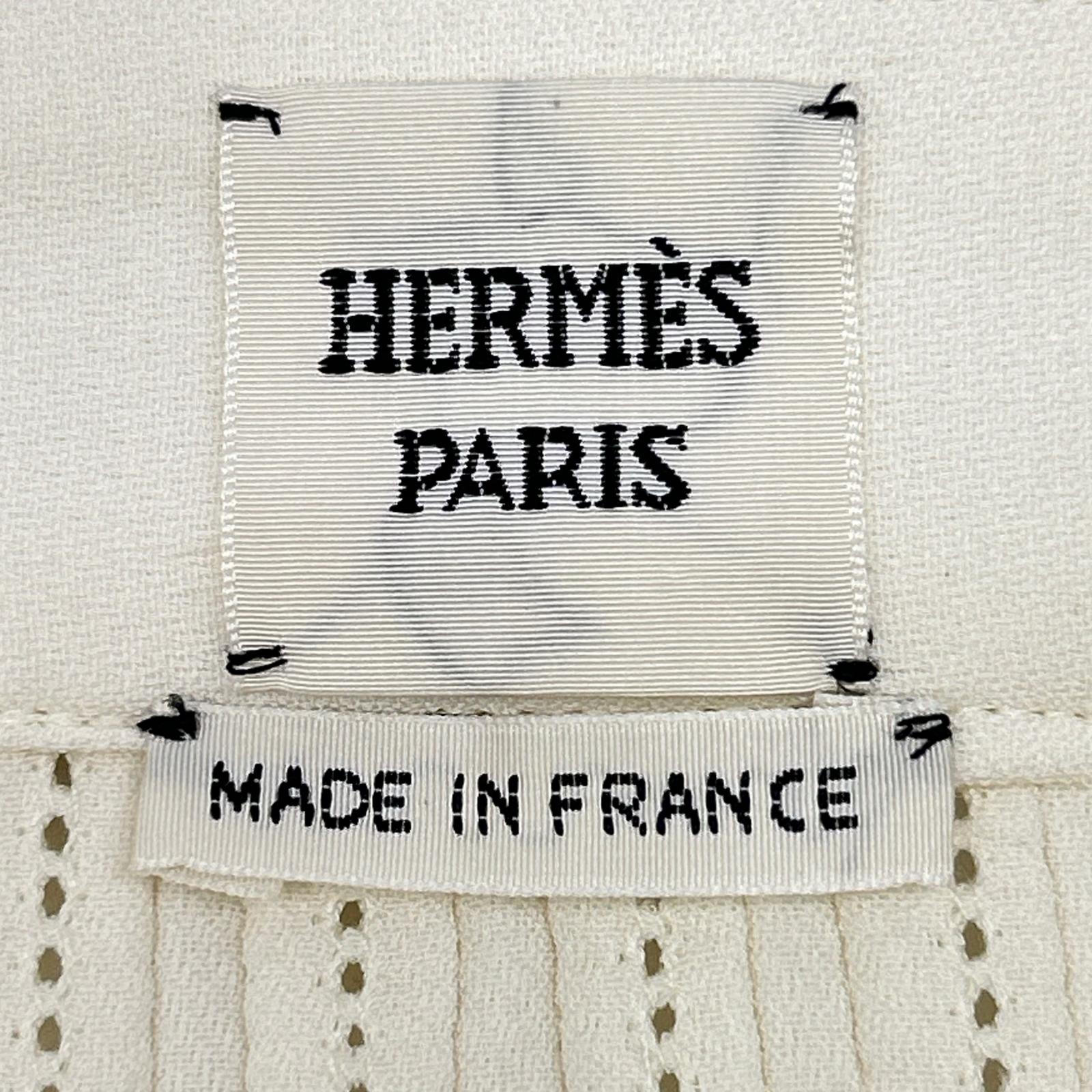 HERMES エルメス 2H0317DI シルク混 ロングスカート スカート