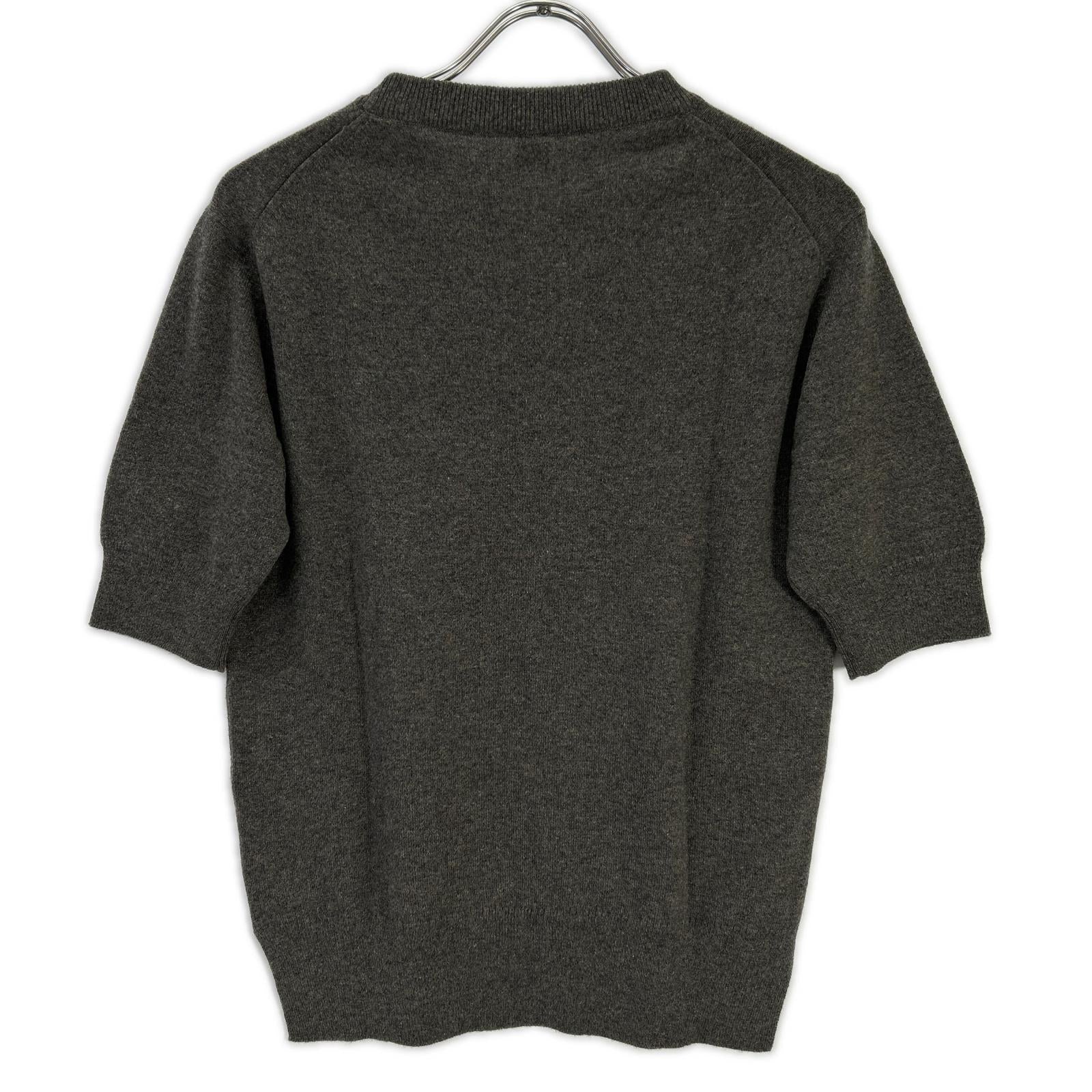 HERMES エルメス ルメール期 グレー カシミヤ 半袖ニット トップス