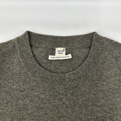 HERMES エルメス ルメール期 グレー カシミヤ 半袖ニット トップス