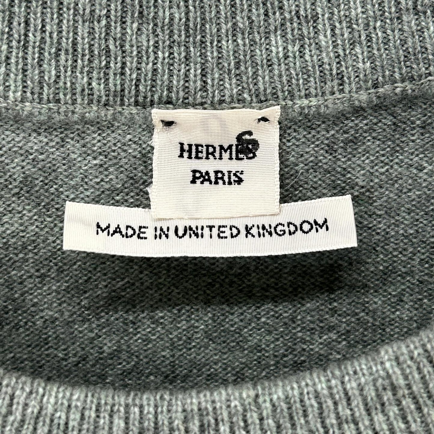 HERMES エルメス ルメール期 グリーン カシミヤ 半袖ニット トップス