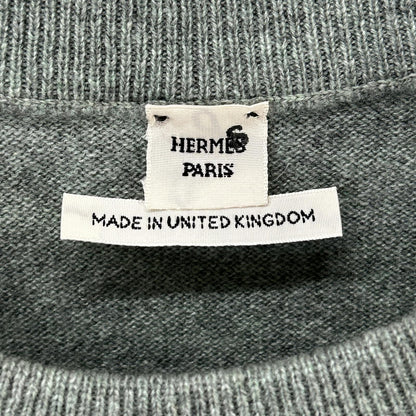 HERMES エルメス ルメール期 グリーン カシミヤ 半袖ニット トップス