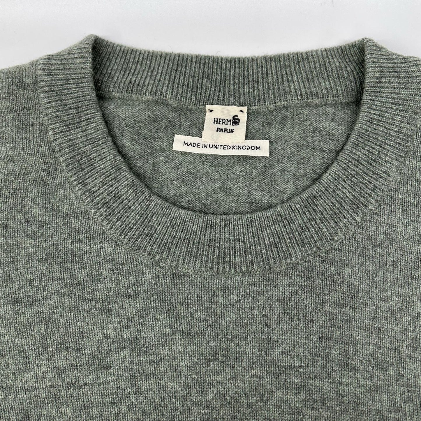 HERMES エルメス ルメール期 グリーン カシミヤ 半袖ニット トップス