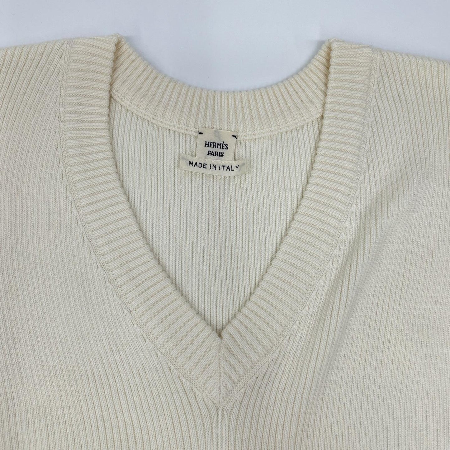 HERMES エルメス ルメール期 シルク混 Vネック ノースリーブ ニット/ベスト トップス