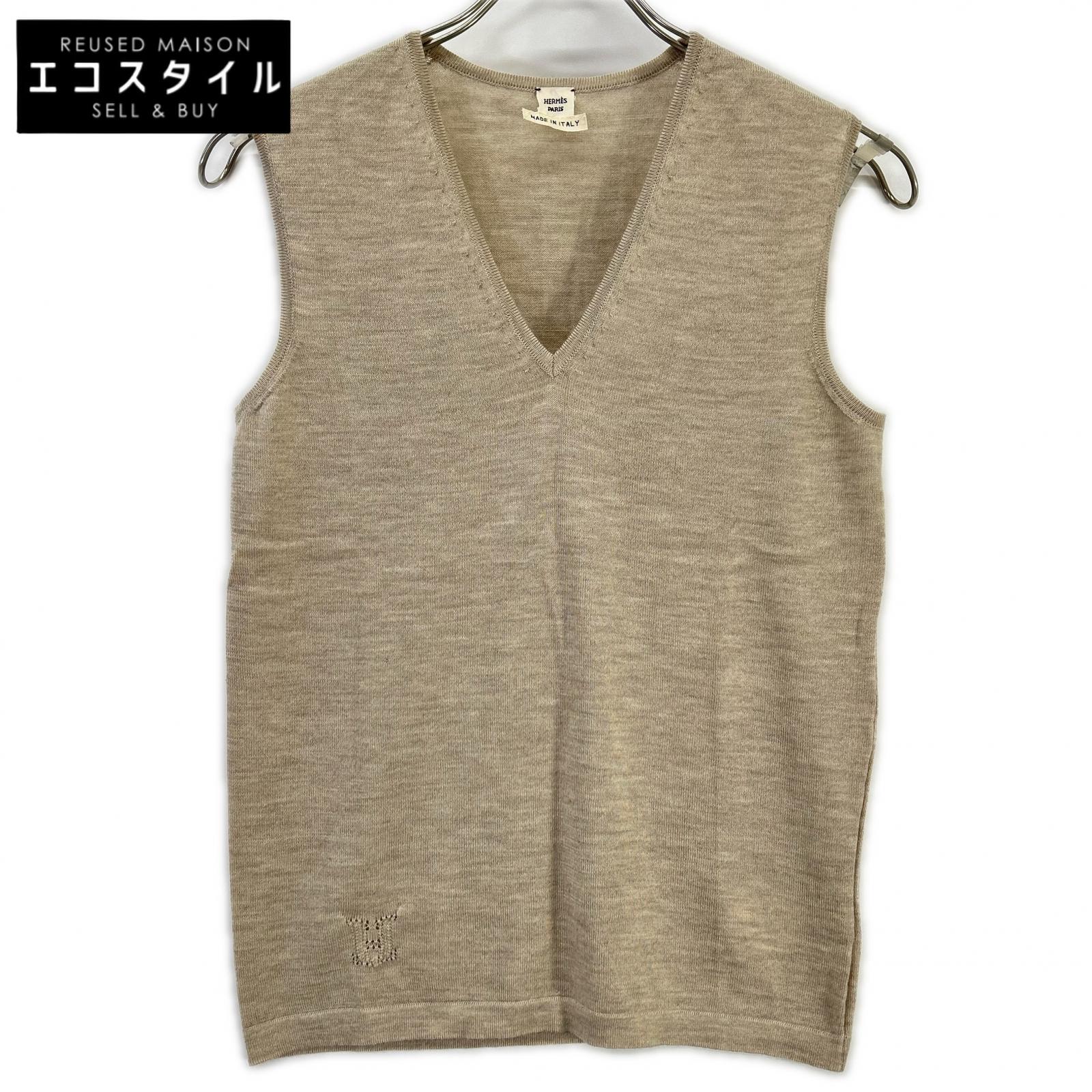 HERMES エルメス Lemaire Era H-Logo Silk Knit Vest Vest