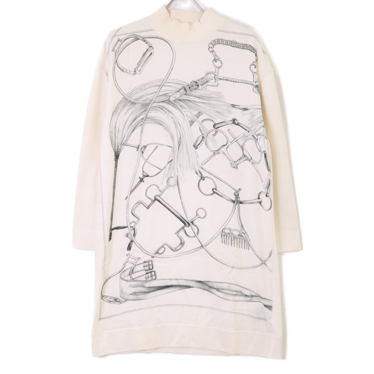 HERMES エルメス 美品 ルメール期 シルク切替 シルクカシミヤニット ワンピース