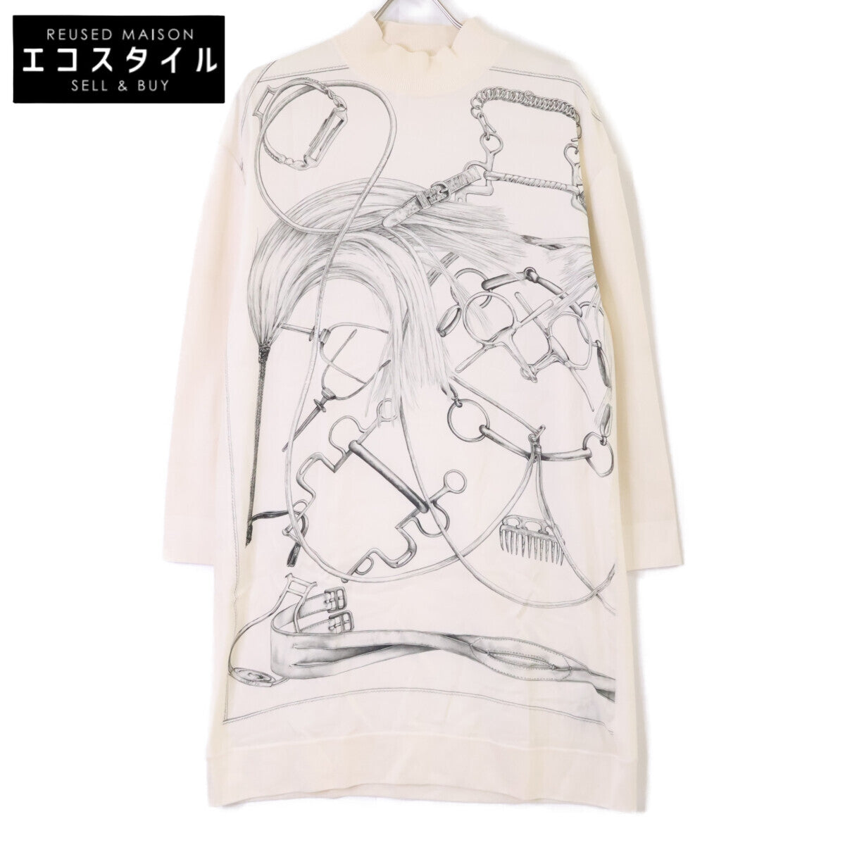HERMES エルメス 美品 ルメール期 シルク切替 シルクカシミヤニット ワンピース