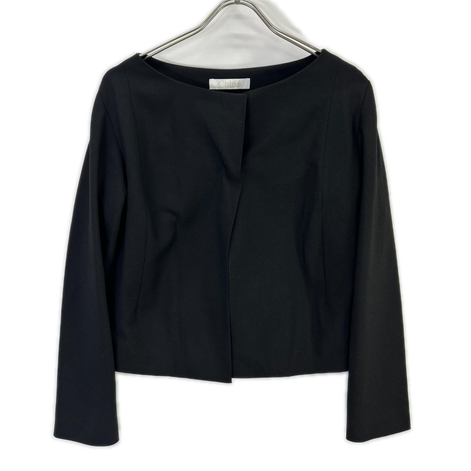 Chloe クロエ 19AVE39-9A061 ブラック バックリボン ノーカラージャケット ジャケット